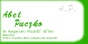 abel puczko business card